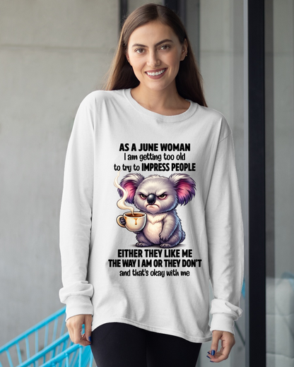 JUNE – June Woman Koala Shirt – Funny Women Birthday Gift Idea (SKU2604-205-06)