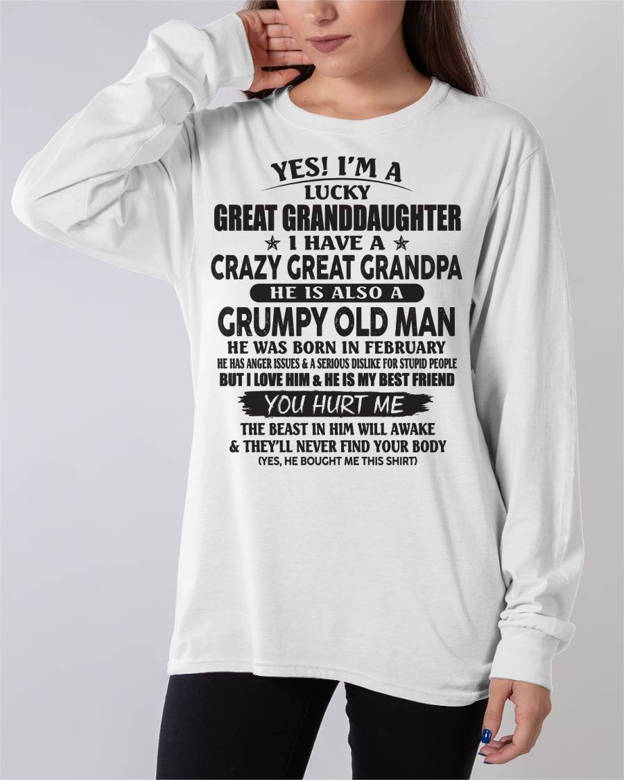 FEBRUARY - LUCKY GREAT GRANDDAUGHTER OF CRAZY GREAT GRANDPA - PERFECT GIFT FROM GREAT GRANDPA - KATE02 (SKU12-287-02)