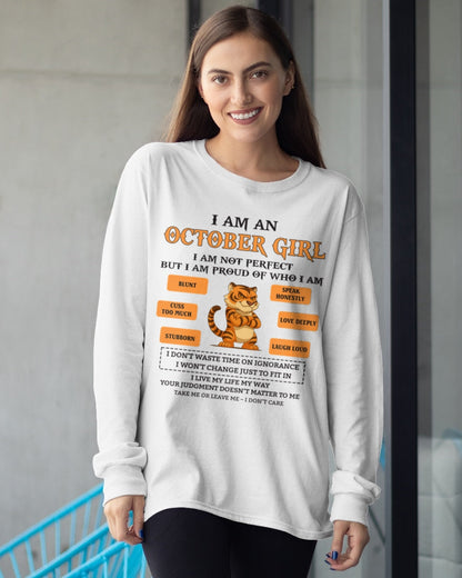 "I AM A OCTOBER GIRL" - Birthday Gift For October Girls - FMA KATE10 (SKU26T-01-62-10)