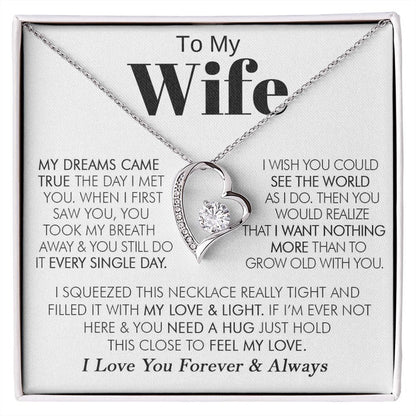 TO MY WIFE - GIFT FROM HUSBAND "My Love and Light" - Forever Love Necklace