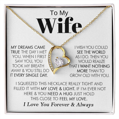TO MY WIFE - GIFT FROM HUSBAND "My Love and Light" - Forever Love Necklace