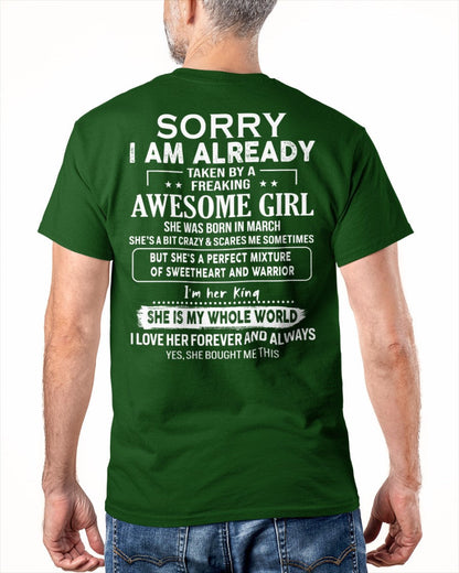 March - Awesome girl - Perfect gift for your boyfriend - (SKU04-86-03) - From Wife KATE03