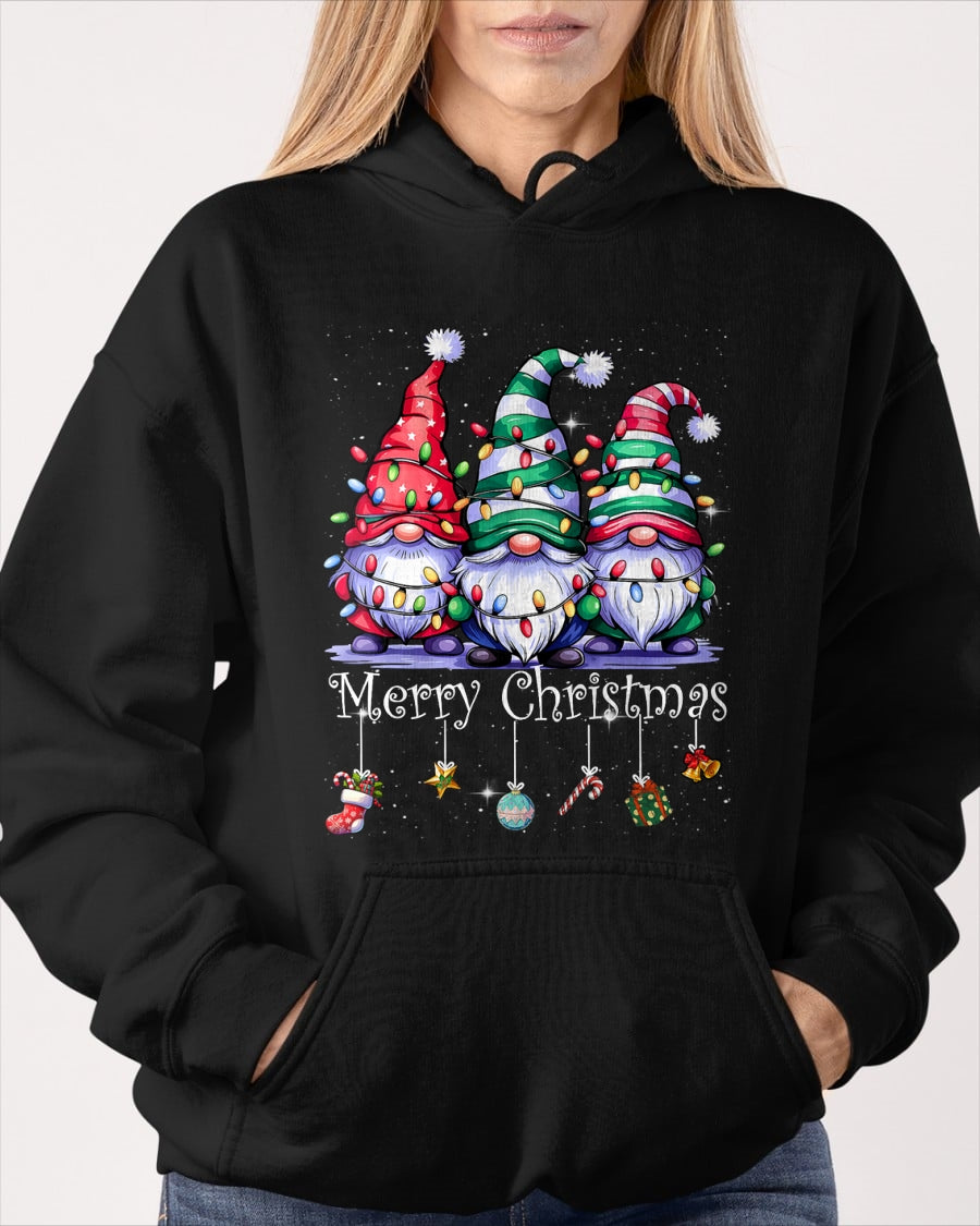 Cute Gnomes Merry Christmas Light Family Gnome Xmas Matching T-Shirt Men Women (SKU-MRCM-9) FMA