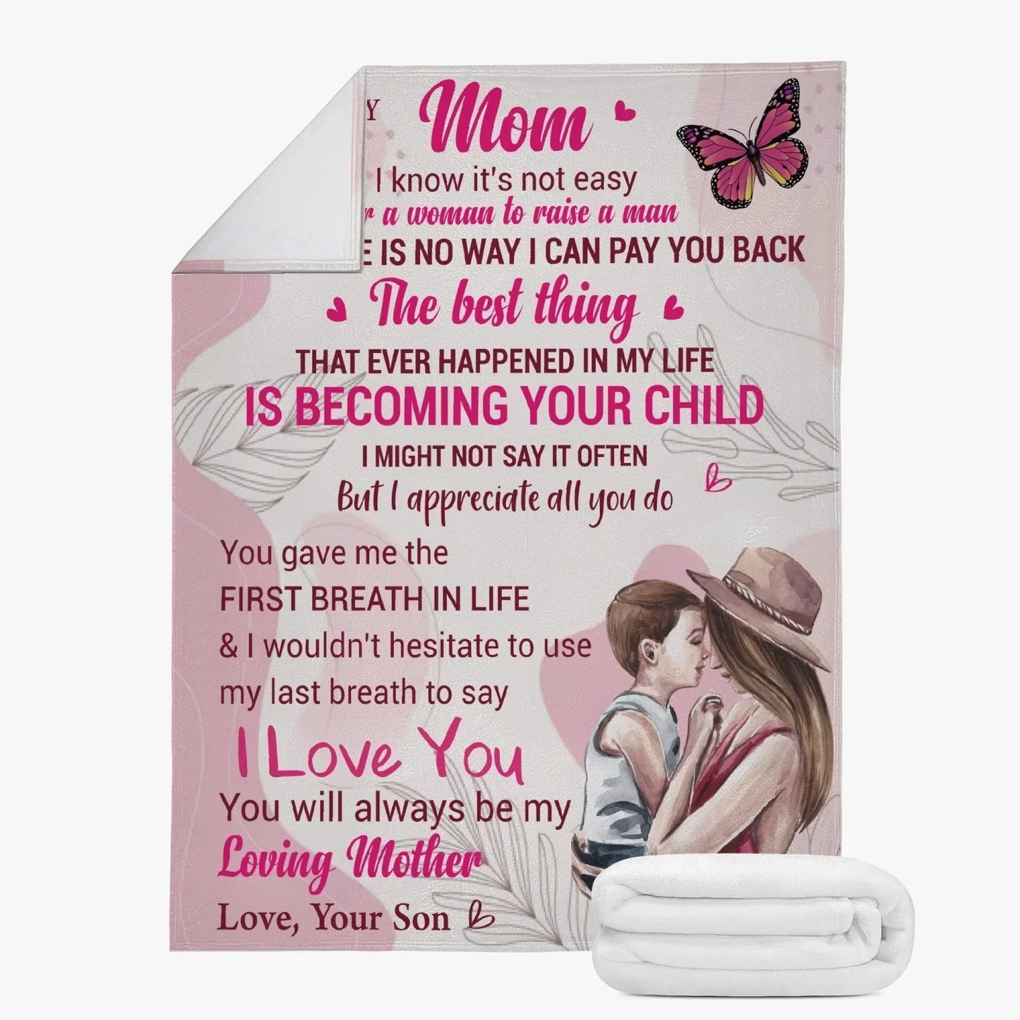 Mom I Know It's Not Easy Fleece Blanket - from son