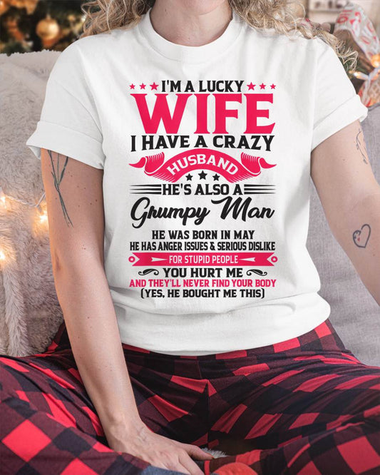 MAY - TO MY WIFE - I'M A LUCKY WIFE - GIFT FROM HUSBAND - KATE05 (SKU10-136-05)