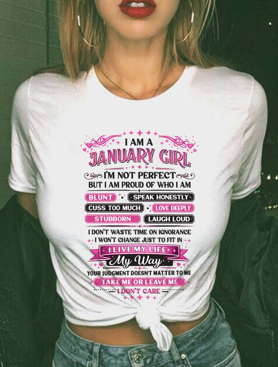 "I AM A JANUARY GIRL" - Birthday Gift For January Girls - FMA KATE01 (SKU26T-01260-01)