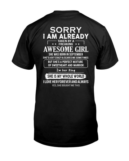 September - Awesome girl - Perfect gift for your boyfriend - (SKU04-86-09) - From Wife KATE09