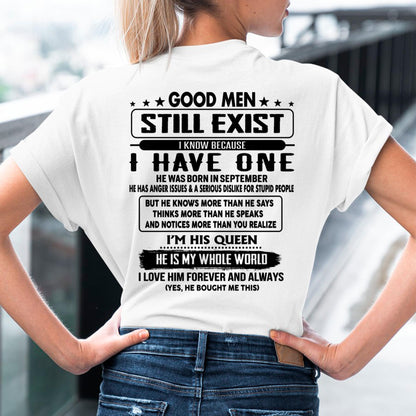 September - Good men Still Exist - gift for your girlfriend, wife from Husband - KATE09 (SKU-GMSAU-09)