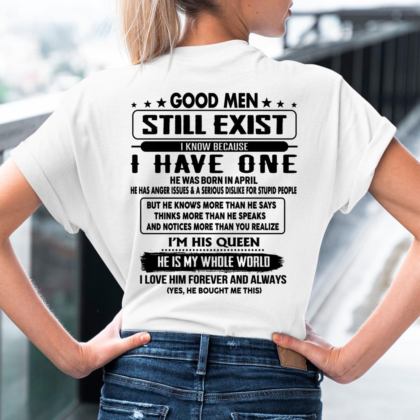 April - Good men Still Exist - gift for your girlfriend, wife from Husband - KATE04 (SKU-GMSAU-04)