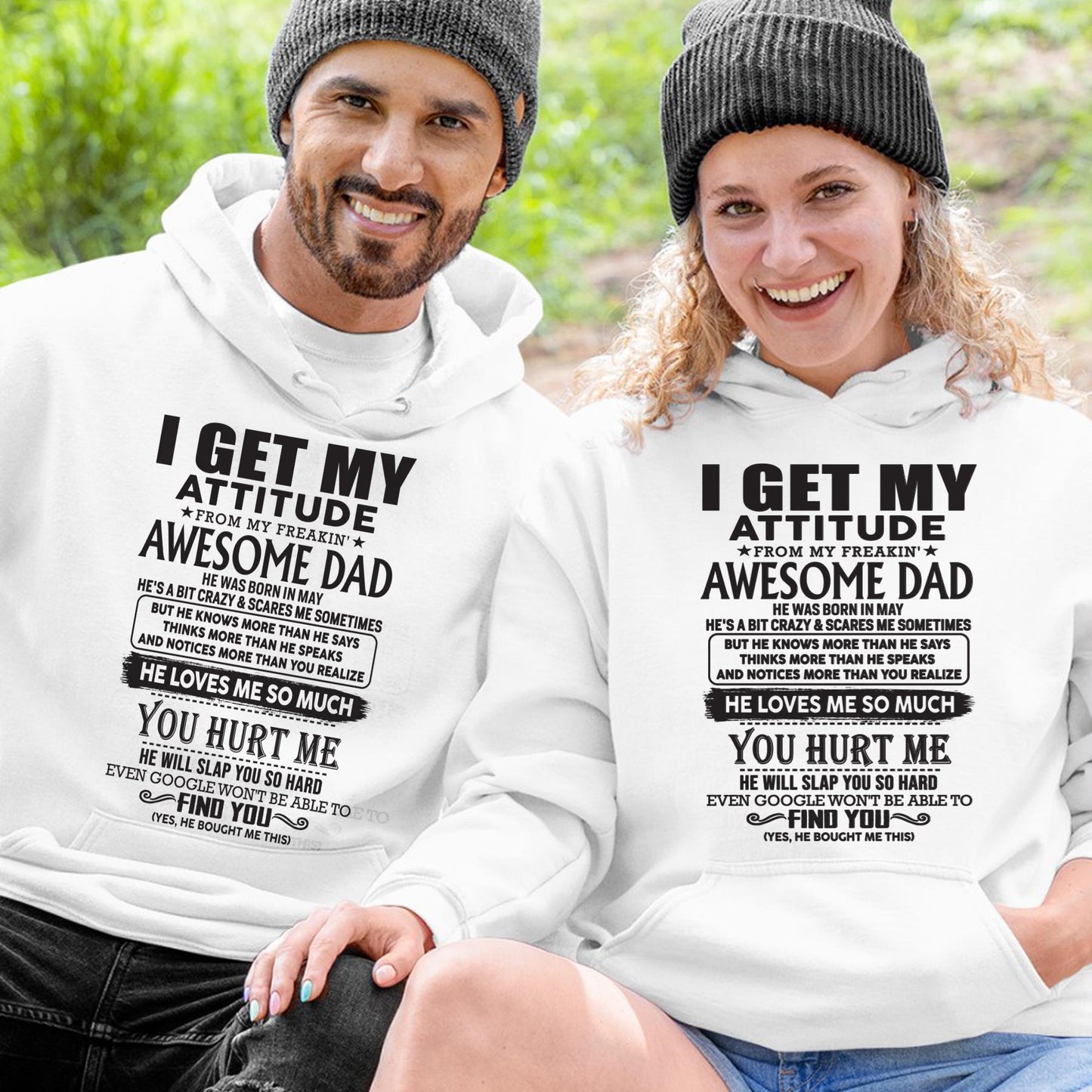 May - I GET MY ATTITUDE FROM MY FREAKIN' AWESOME DAD - Gift for Son and Daughter From Dad - KATE05 (SKU-TDD-05)