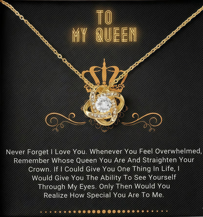 TO MY WIFE "Never Forget That I Love You" - FROM HUSBAND - Premium Love Knot Necklace
