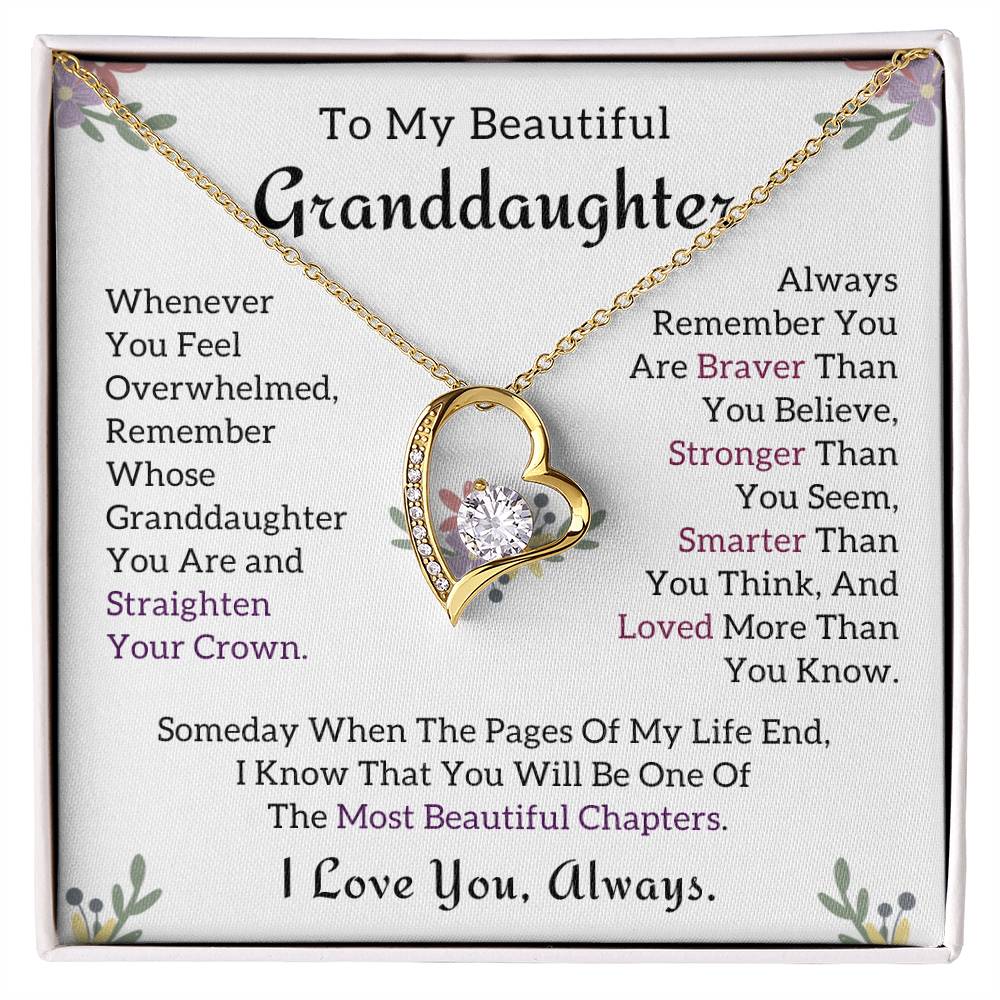 TO MY GRANDDAUGHTER - GIFT FROM GRANDMA AND FROM GRANDPA - Forever Love Necklace