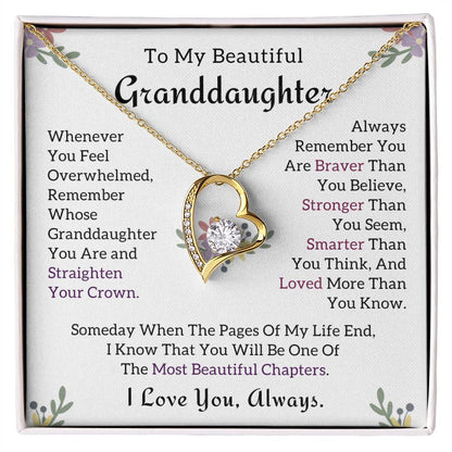 TO MY GRANDDAUGHTER - GIFT FROM GRANDMA AND FROM GRANDPA - Forever Love Necklace