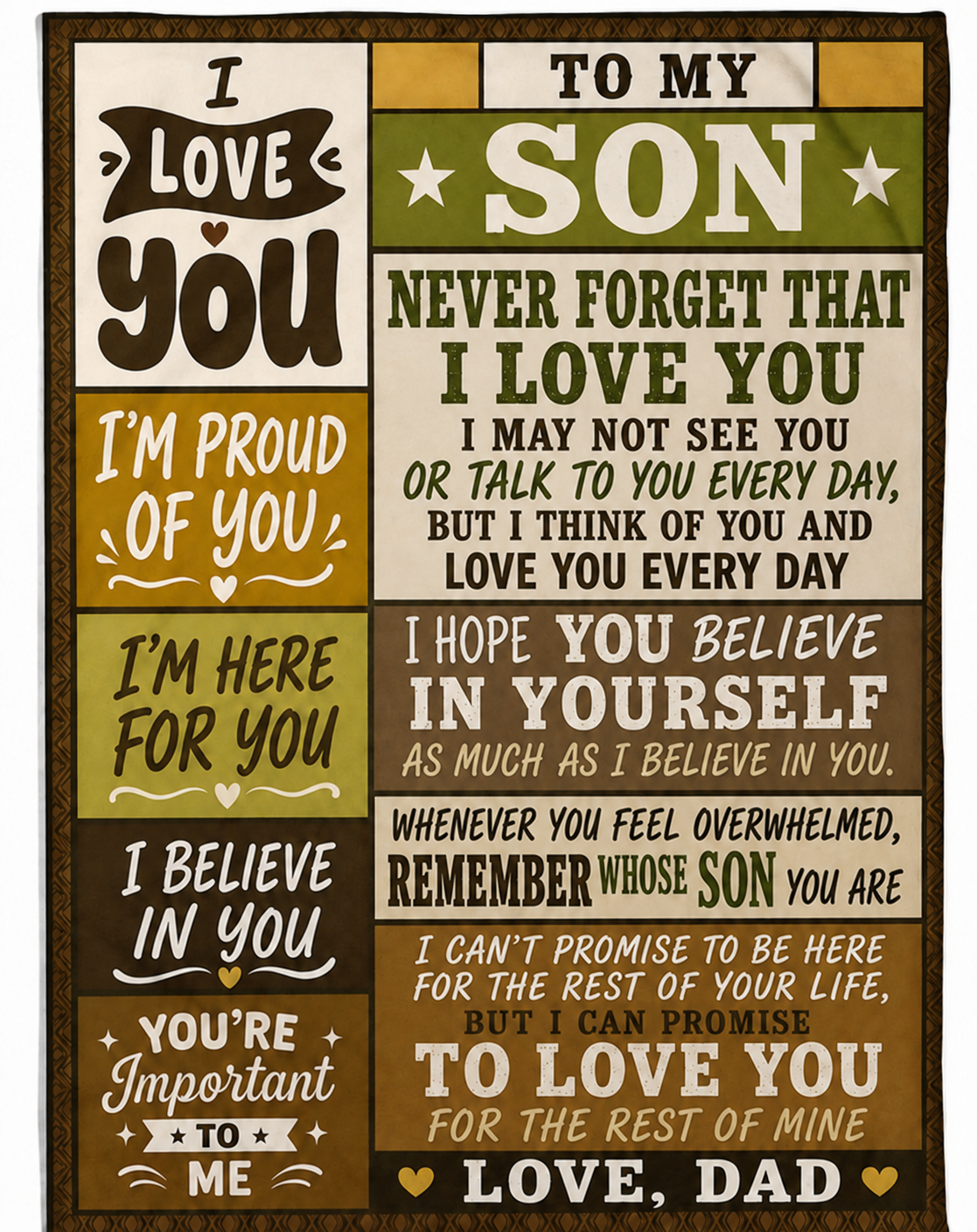 BLANKET - FROM DAD TO SON - PERFECT GIFT FOR SON (SKU2608-519)