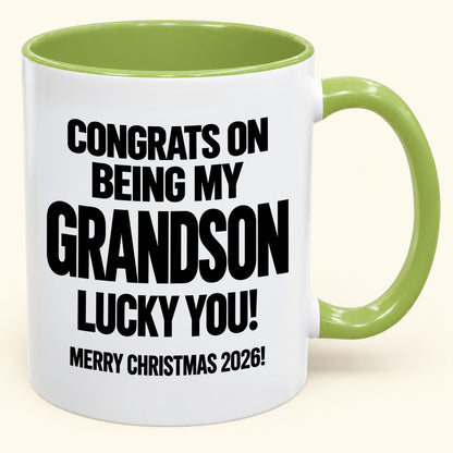GRANDSON MUG - Congrats On Being My Grandson - Christmas Gift (SKU2610-638)