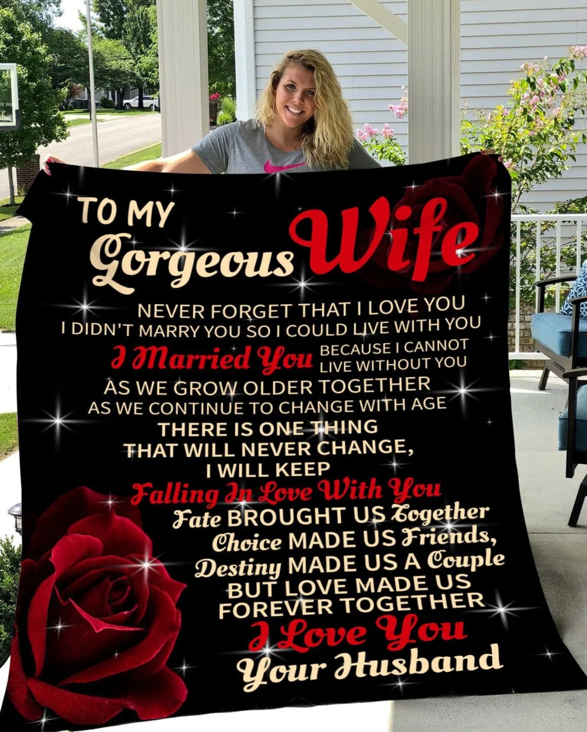 Special Gift For My Gorgeous Wife Blanket – “Never Forget That I Love You” – I Love You Forever – From Husband (SKU2602-02)