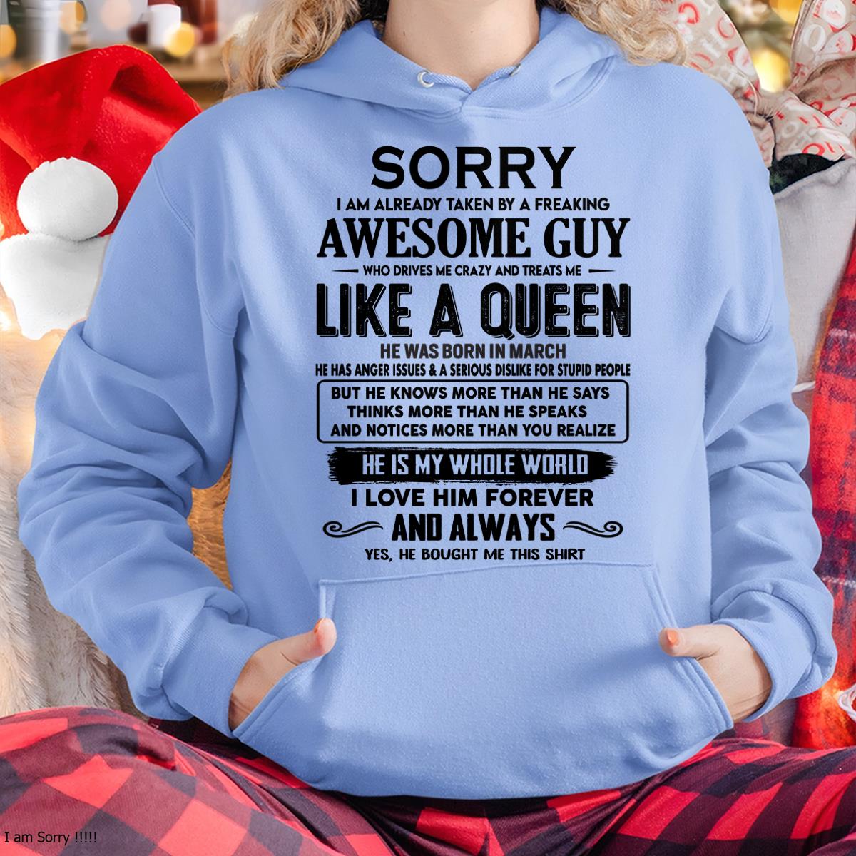 March - Sorry I am already taken by a freaking awesome guy - Gift for Wife From Husband - KATE03 (SKU-SRG-03)