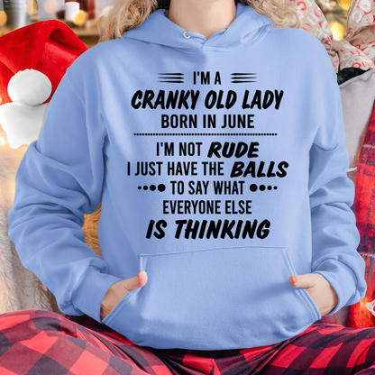 JUNE – Cranky Old Lady “Not Rude Just Honest” Shirt – Funny Birthday Gift for Women (SKU2604-128-06)