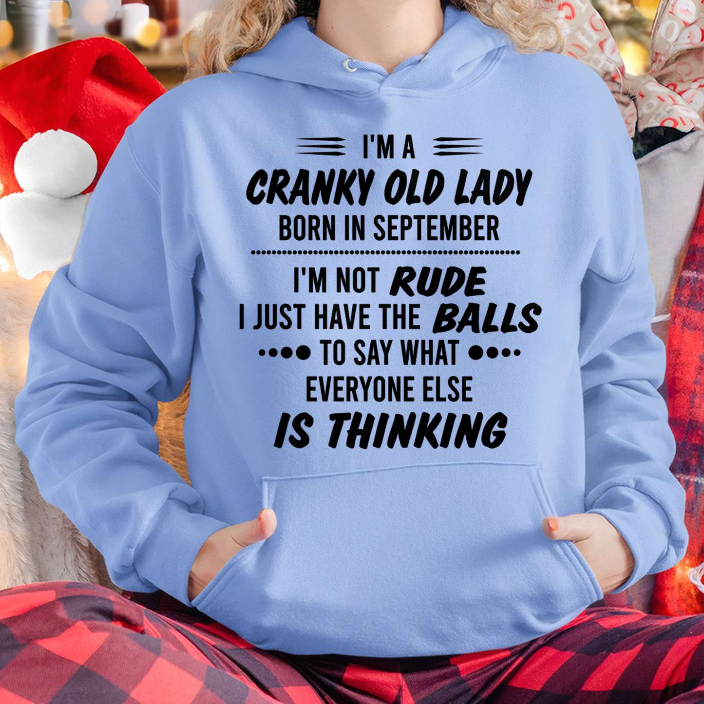 SEPTEMBER – Cranky Old Lady “Not Rude Just Honest” Shirt – Funny Birthday Gift for Women (SKU2604-128-09)