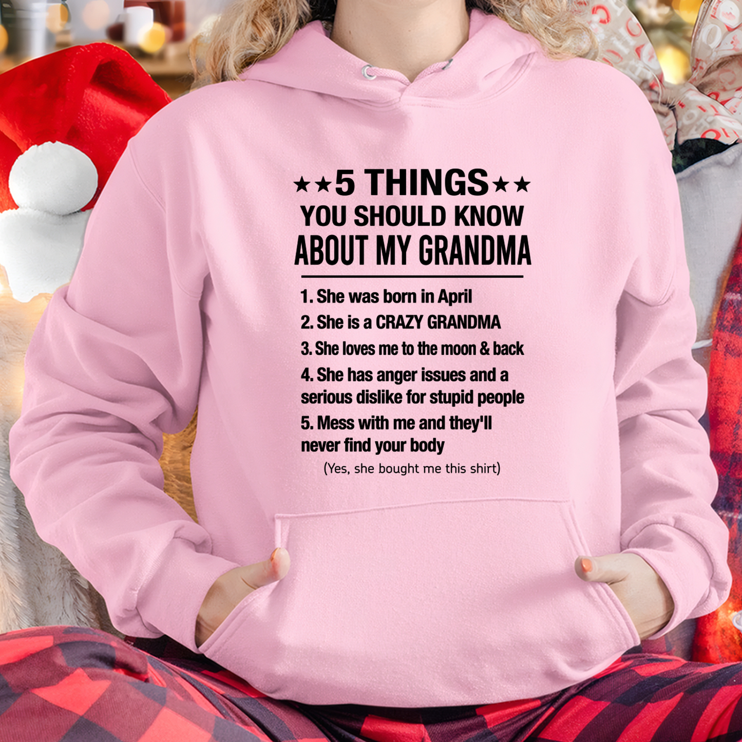 APRIL - 5 Things You Should Know About My April Grandma - From Grandma To Grandchild - Funny T-Shirt (SKU2607-157-04)