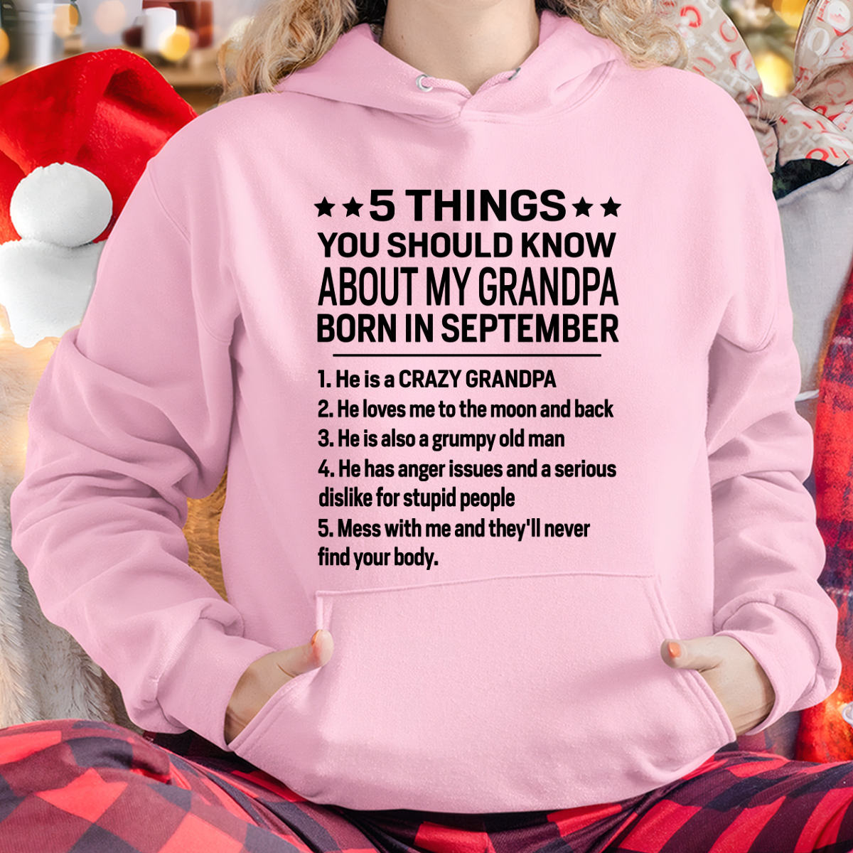 SEPTEMBER - 5 Things You Should Know About My September Grandpa - From Grandpa To Grandchild - Funny T-Shirt (SKU2607-258-09)