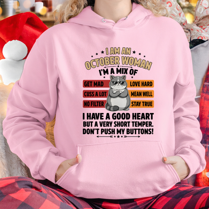 OCTOBER WOMAN SHIRT – Mix Personality No Filter – Birthday Gift (SKU2604-277-10)
