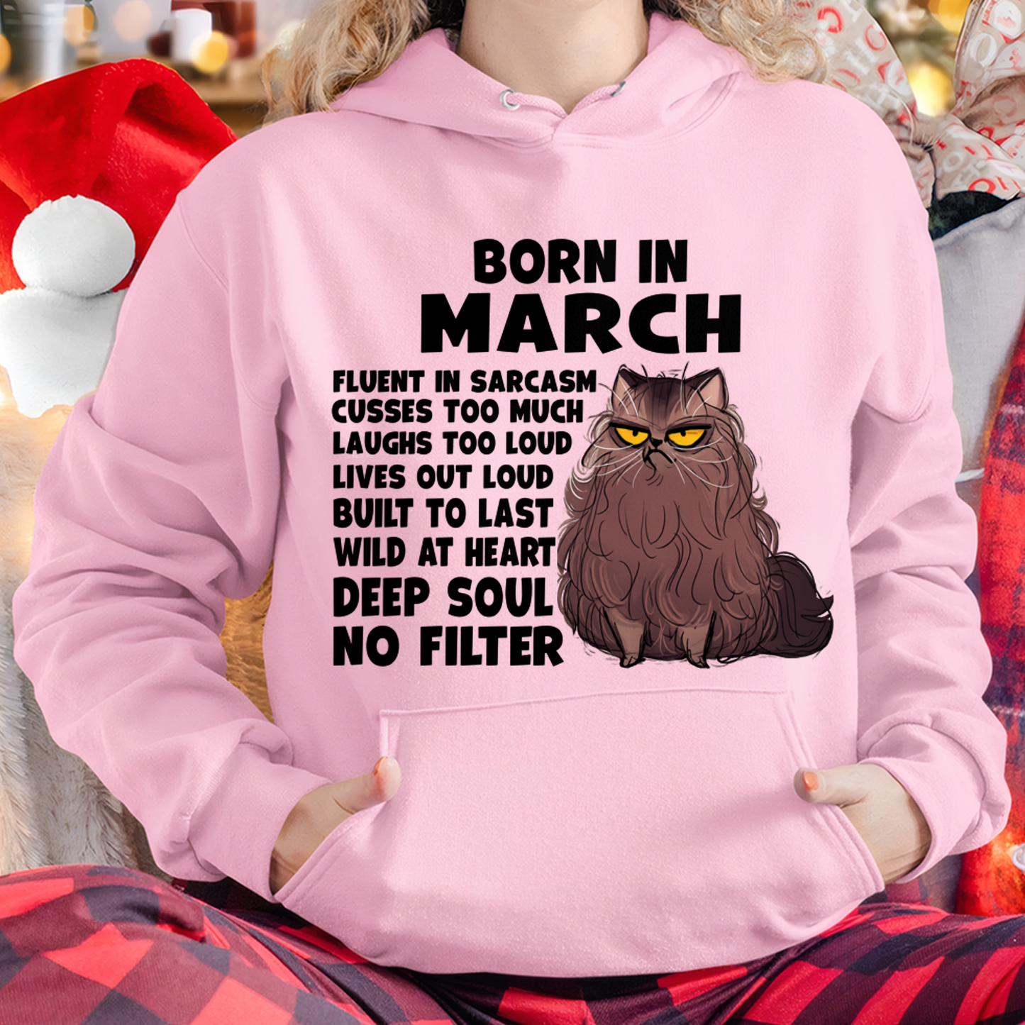 MARCH – Born In March Fluent In Sarcasm Deep Soul No Filter – Funny Cat Shirt – Birthday Gift For Women Girl (SKU2603-257-03)