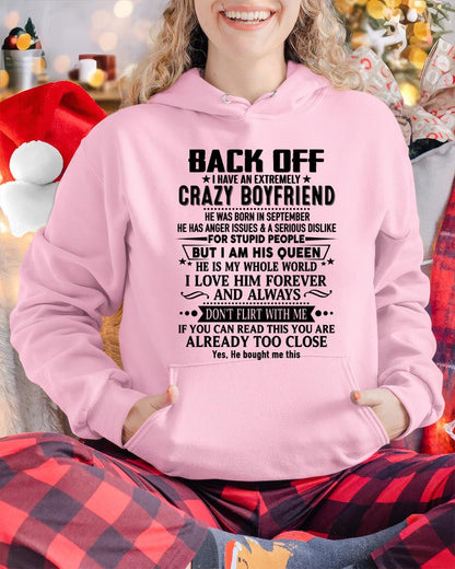 September - Back Off I Have An Extremely Crazy Boyfriend - - Gift For Wife From Husband - KATE09 (SKUT-BACKOFF-09)