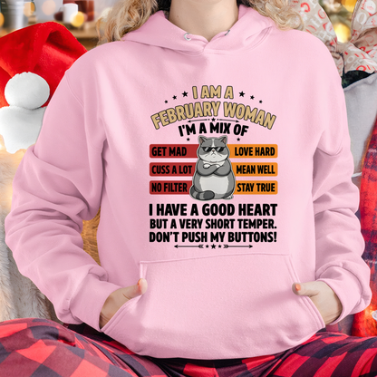 FEBRUARY WOMAN SHIRT – Mix Personality No Filter – Birthday Gift (SKU2604-277-02)
