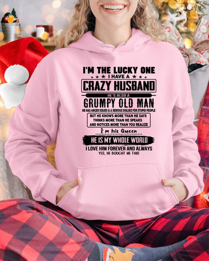 I am Lucky One I Have A Crazy Husband - Gift for Wife From Husband - KATE00 (SKUT-LUCKYONE-00)