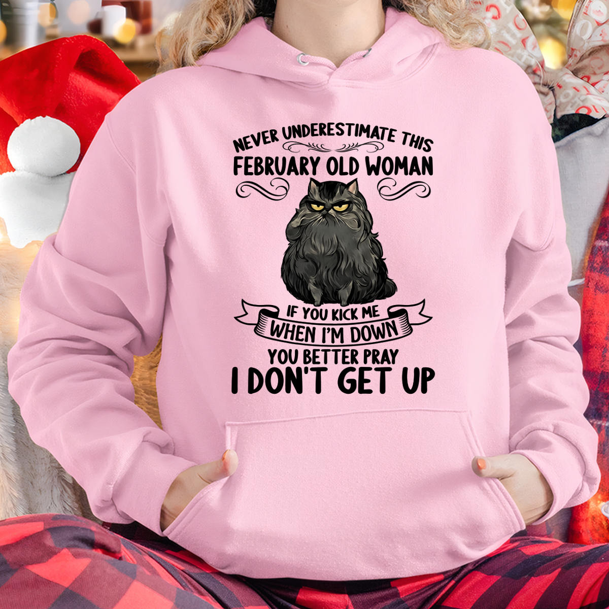 FEBRUARY – Never Underestimate This February Old Woman – Funny Cat Shirt – Birthday Gift For Women (SKU2603-316-02)