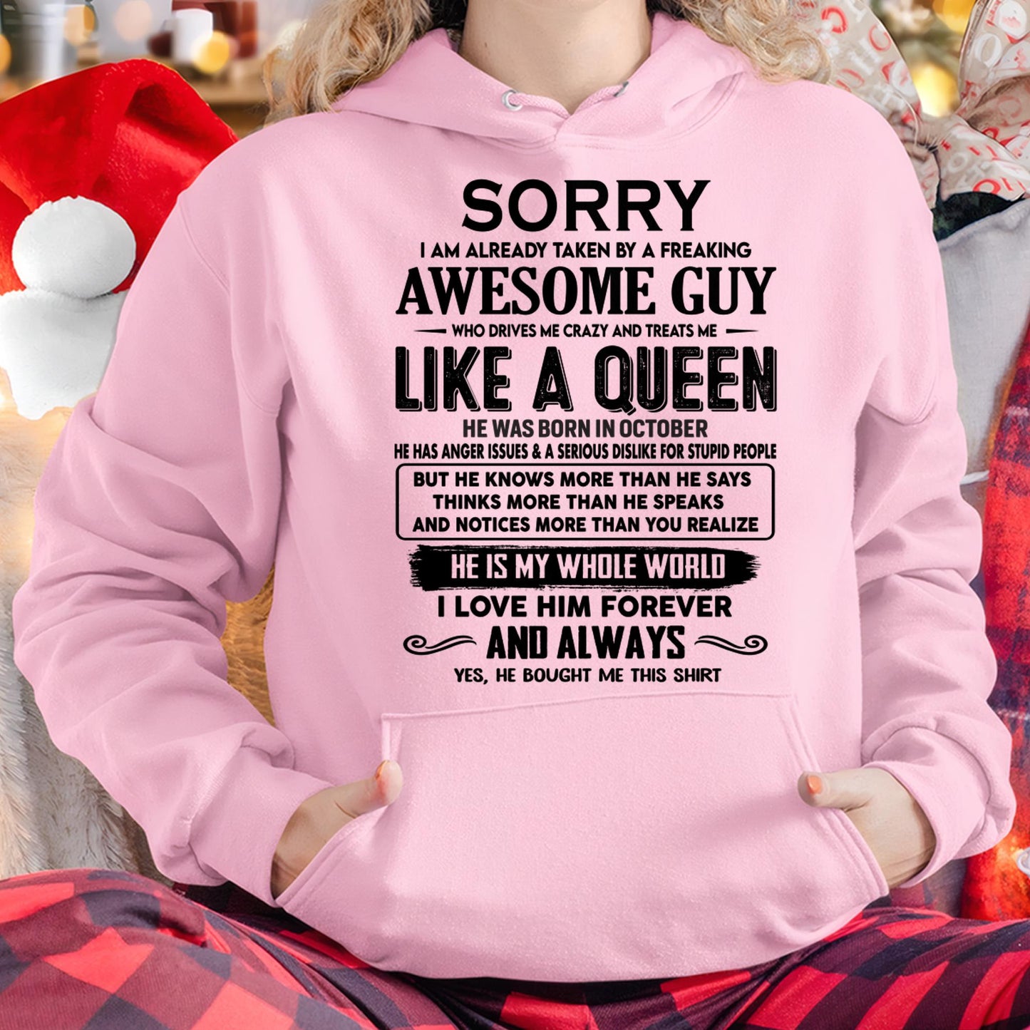 October - Sorry I am already taken by a freaking awesome guy - Gift for Wife From Husband - KATE10 (SKU-SRG-10)