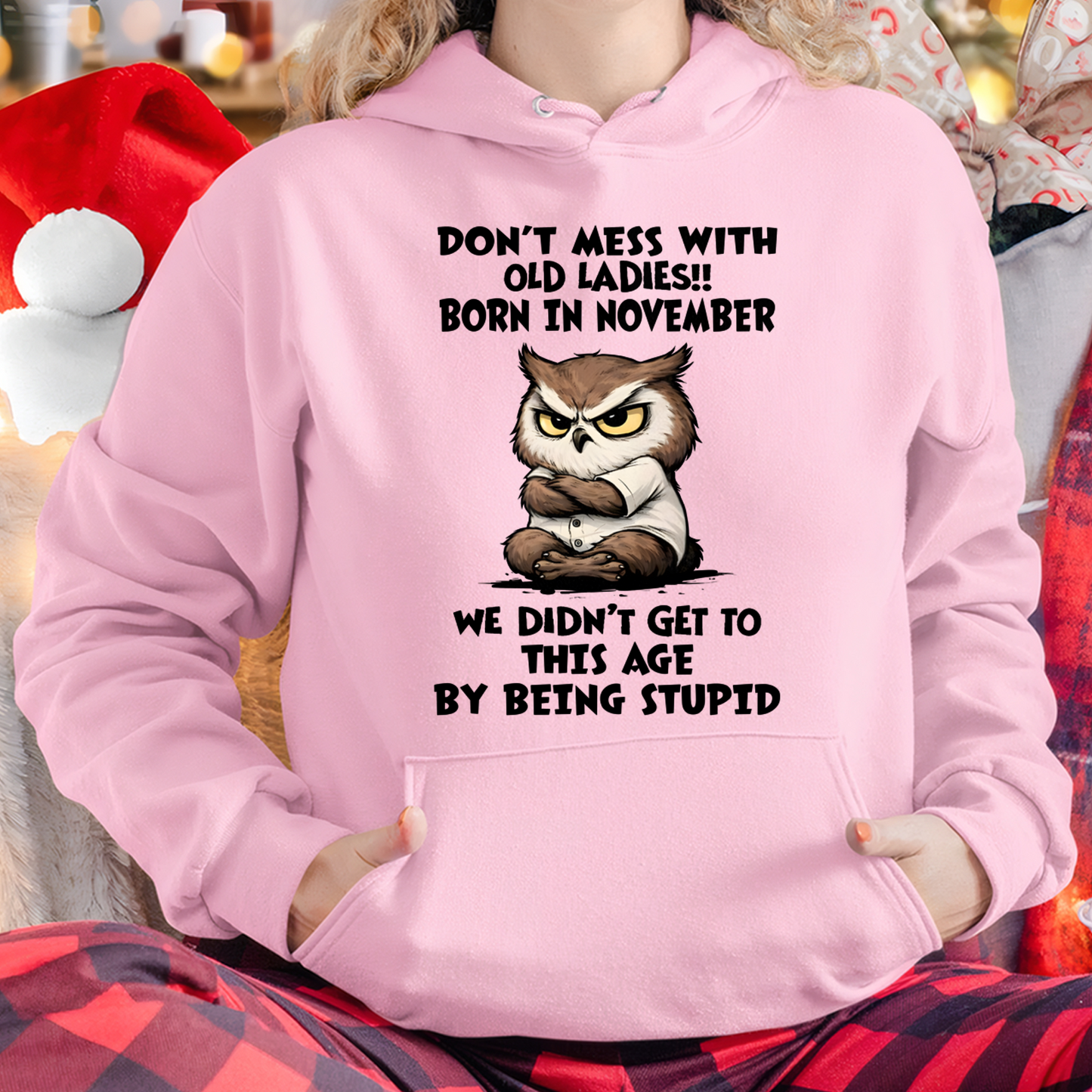 NOVEMBER OLD LADIES OWL SHIRT – We Didn't Get To This Age By Being Stupid (SKU2603-40-11)