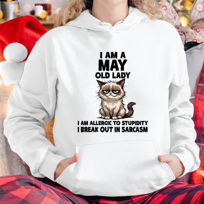 MAY – January Old Lady Sarcasm Cat Shirt – Funny Birthday Gift for Women (SKU2604-177-05)