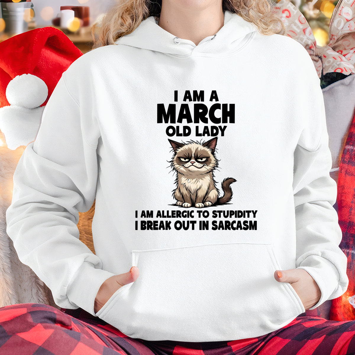 MARCH – January Old Lady Sarcasm Cat Shirt – Funny Birthday Gift for Women (SKU2604-177-03)