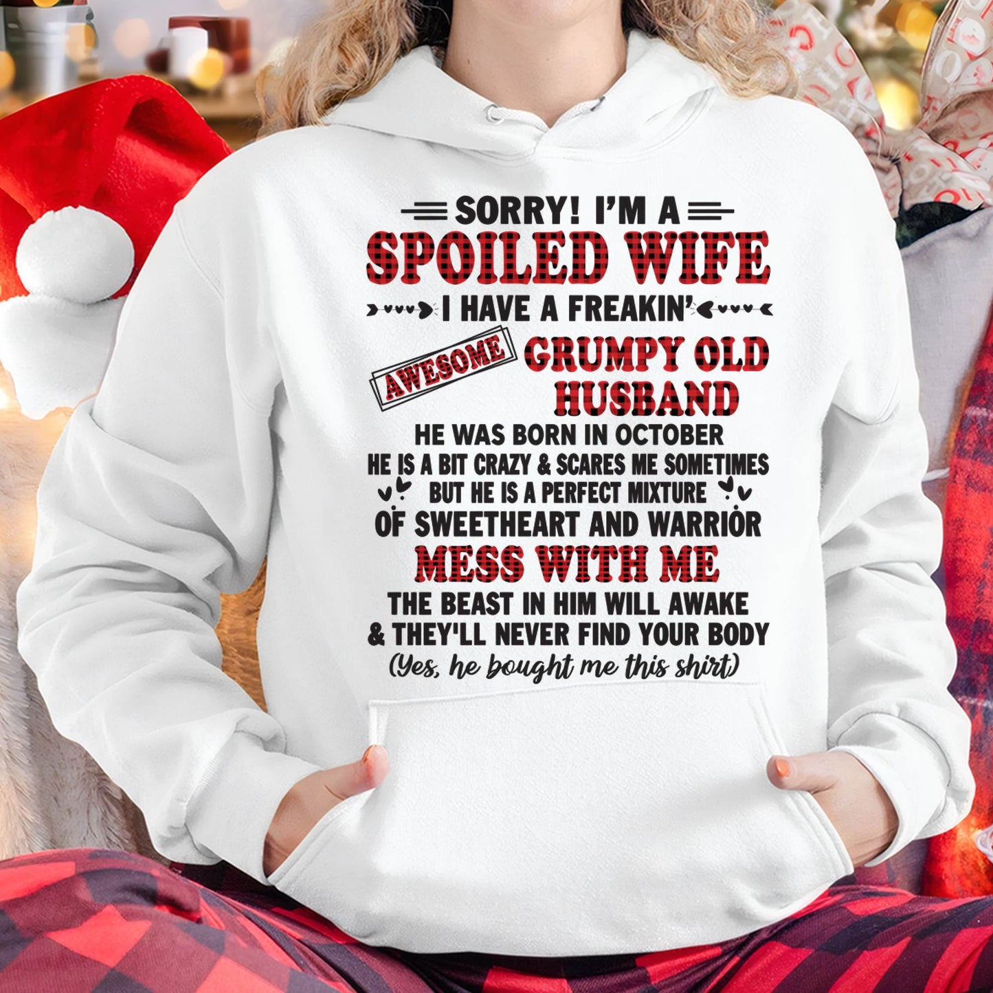 OCTOBER - SPOILED WIFE OF AWESOME GRUMPY OLD HUSBAND - PERFECT GIFT FROM HUSBAND - KATE10 (SKU12-111-10)