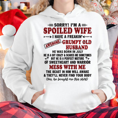 JULY - SPOILED WIFE OF AWESOME GRUMPY OLD HUSBAND - PERFECT GIFT  FROM HUSBAND - KATE07 (SKU12-111-07)