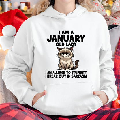JANUARY – January Old Lady Sarcasm Cat Shirt – Funny Birthday Gift for Women (SKU2604-177-01)