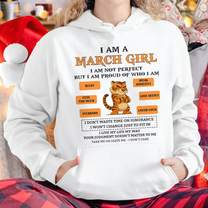"I AM A MARCH GIRL" - Birthday Gift For March Girls - FMA KATE03 (SKU26T-01-62-03)