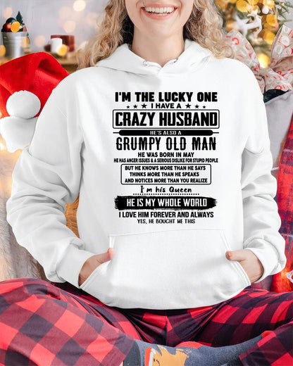 May - I am Lucky One I Have A Crazy Husband - Gift for Wife From Husband - KATE05 (SKUT-LUCKYONE-05)