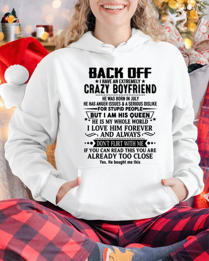 July - Back Off I Have An Extremely Crazy Boyfriend - - Gift For Wife From Husband - KATE07 (SKUT-BACKOFF-07)