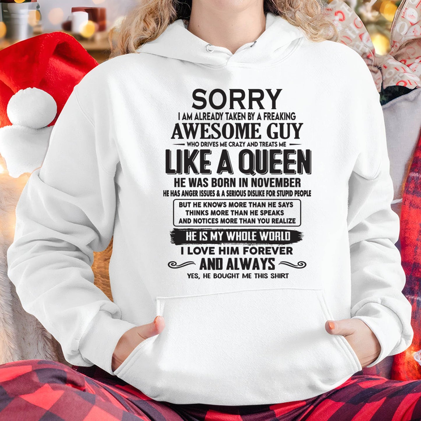 November - Sorry I am already taken by a freaking awesome guy - Gift for Wife From Husband - KATE11 (SKU08-25-11)