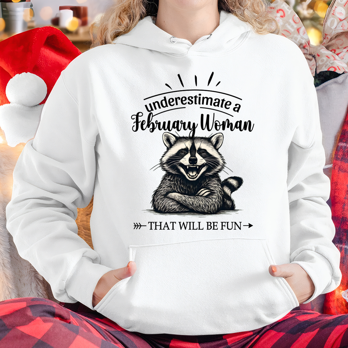 FEBRUARY – Never Underestimate A February Woman – That Will Be Fun – Funny Raccoon Shirt – Sassy Women Gift, Birthday Gift Idea (SKU2604-09-02)