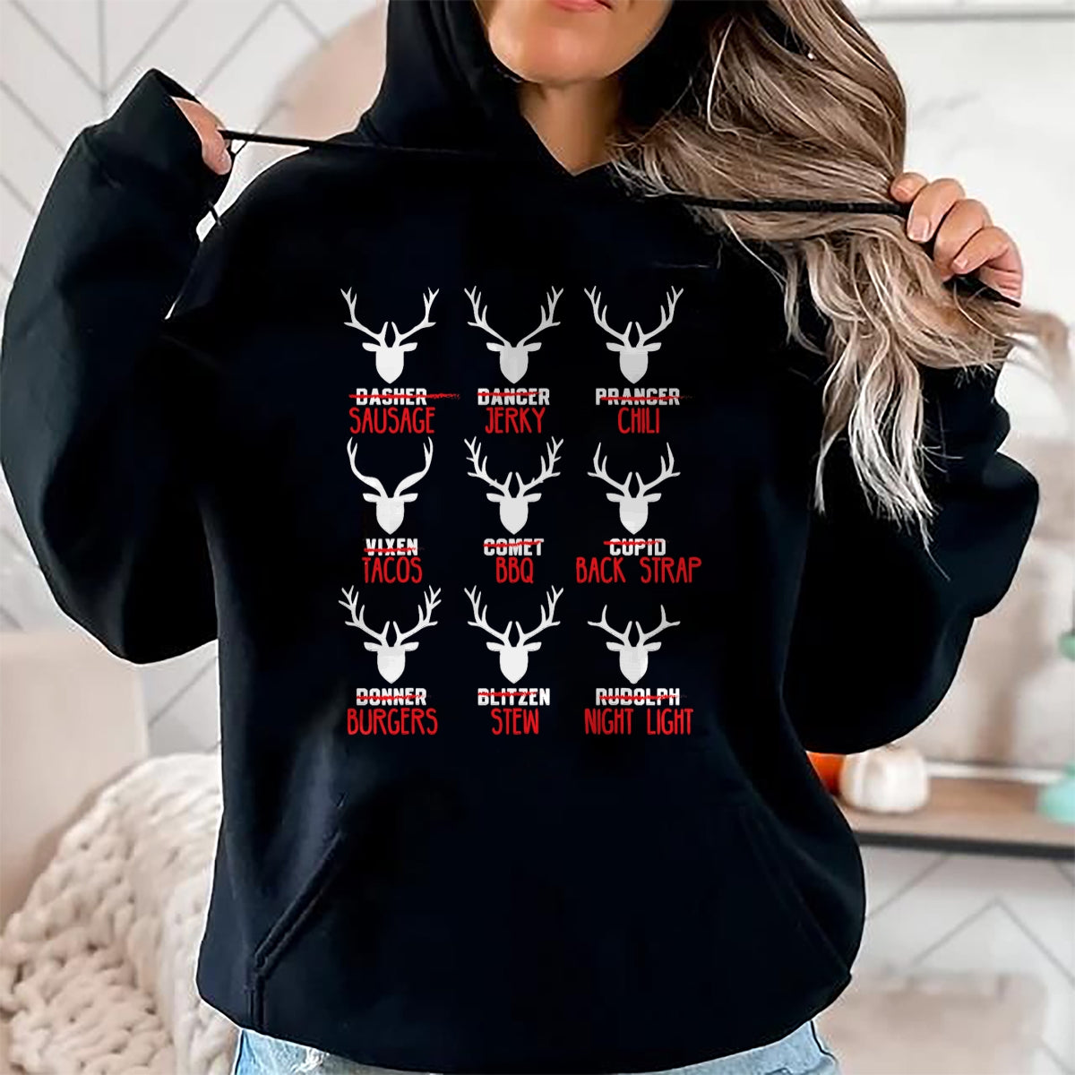 Funny Christmas Deer Hunters All of Santa's Reindeer design T-Shirt - Christmas Unisex T-Shirt/Hoodie/Sweatshirt - HNDS00
