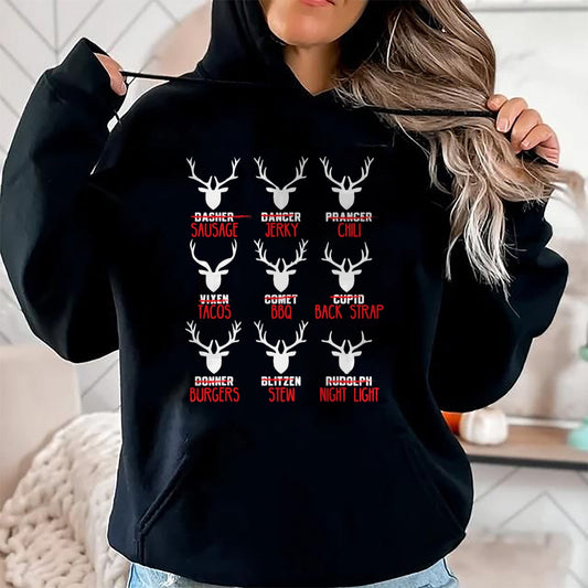 Funny Christmas Deer Hunters All of Santa's Reindeer design T-Shirt - Christmas Unisex T-Shirt/Hoodie/Sweatshirt - HNDS00