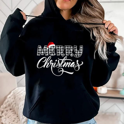 Merry Christmas Buffalo Black and White Plaid for Men Women T-Shirt - Christmas Unisex T-Shirt/Hoodie/Sweatshirt - HNDS00