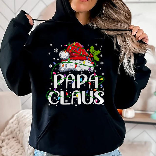Papa Claus Christmas Lights Pajama Family Matching T-Shirt - Christmas Unisex T-Shirt/Hoodie/Sweatshirt - HNDS00