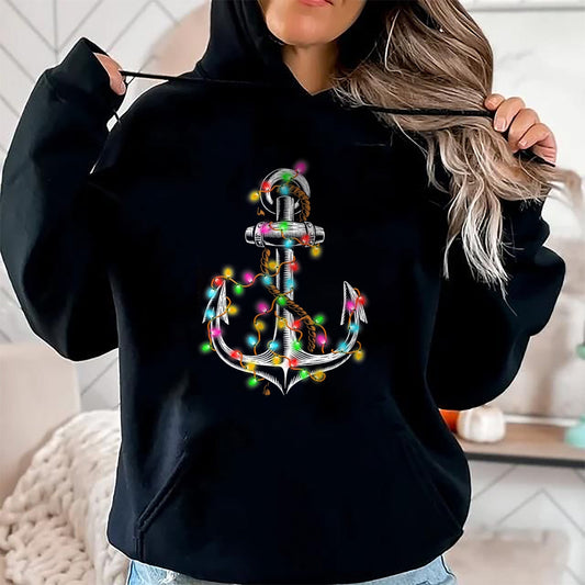 Christmas Lights Boating Sailing Cruise Boat Gifts T-Shirt - Christmas Unisex T-Shirt/Hoodie/Sweatshirt - HNDS00