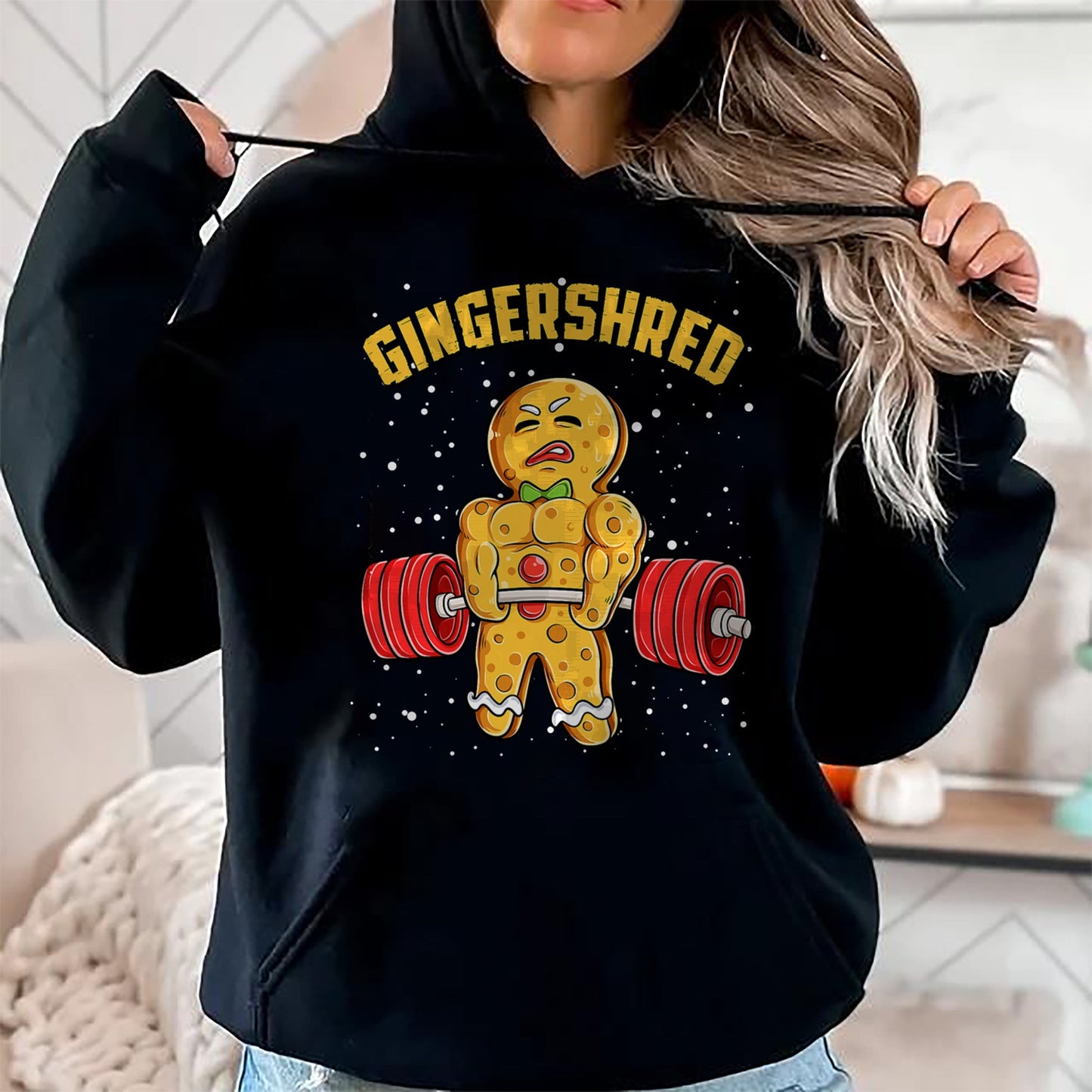 Gingershred Funny Gingerbread Man Gym Bodybuilding Christmas T-Shirt - Christmas Unisex T-Shirt/Hoodie/Sweatshirt - HNDS00