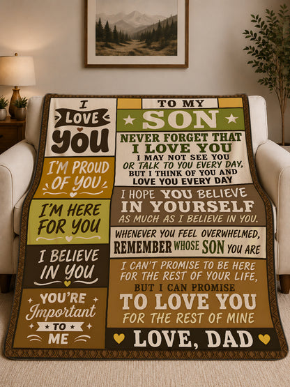 BLANKET - FROM DAD TO SON - PERFECT GIFT FOR SON (SKU2608-519)